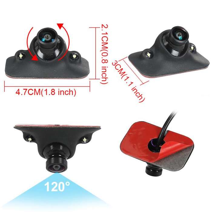 1080P 5 inch HD Display Screen Side Front Blind Spot Camera Image Assistance System Kit(Black)