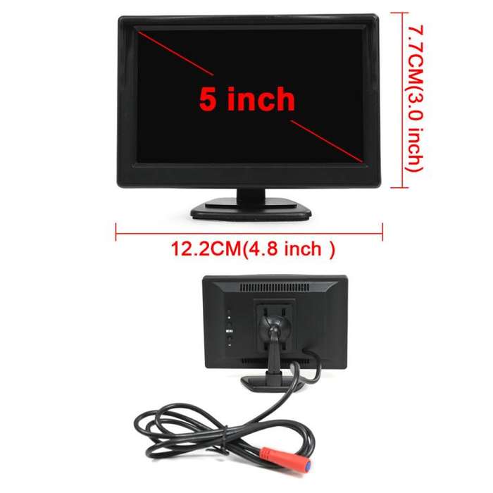 1080P 5 inch HD Display Screen Side Front Blind Spot Camera Image Assistance System Kit(Black)