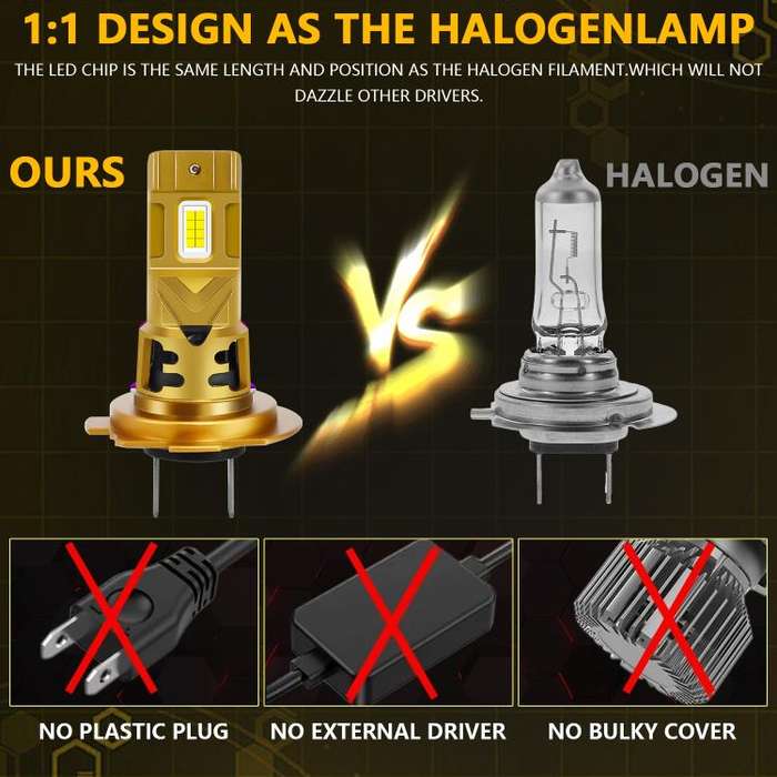 H7 1 Pair 35W 3500LM 6500K Car LED Headlight Bulb(Yellow Purple)