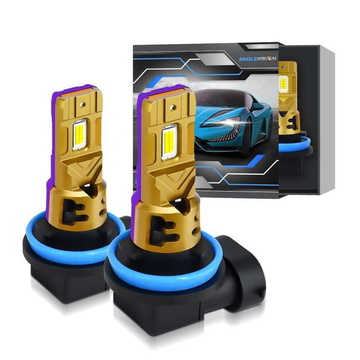 H11 1 Pair 35W 3500LM 6500K Car LED Headlight Bulb(Yellow Purple)
