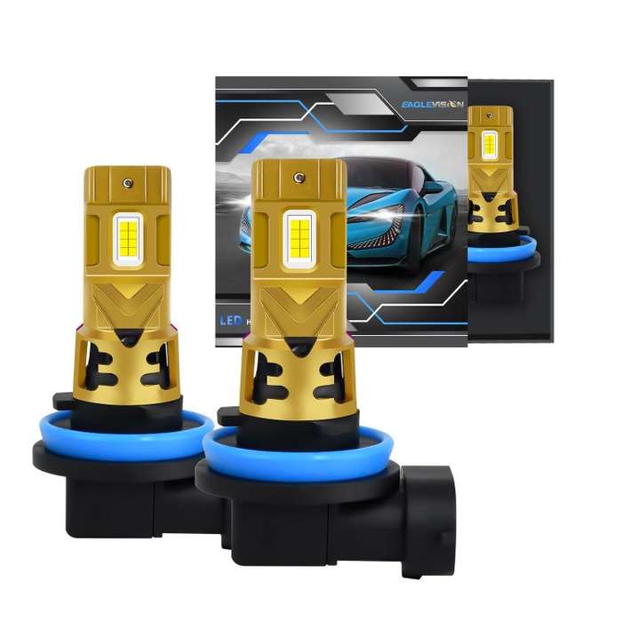 H11 1 Pair 35W 3500LM 6500K Car LED Headlight Bulb(Yellow Purple)