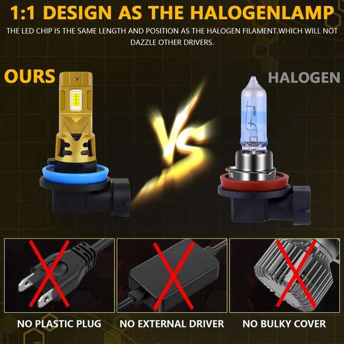 H11 1 Pair 35W 3500LM 6500K Car LED Headlight Bulb(Yellow Purple)