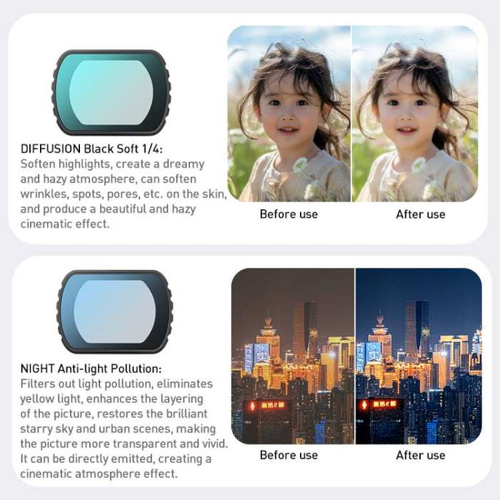 For DJI Osmo Pocket 3 Camera Lens Filter, Filter:NIGHT