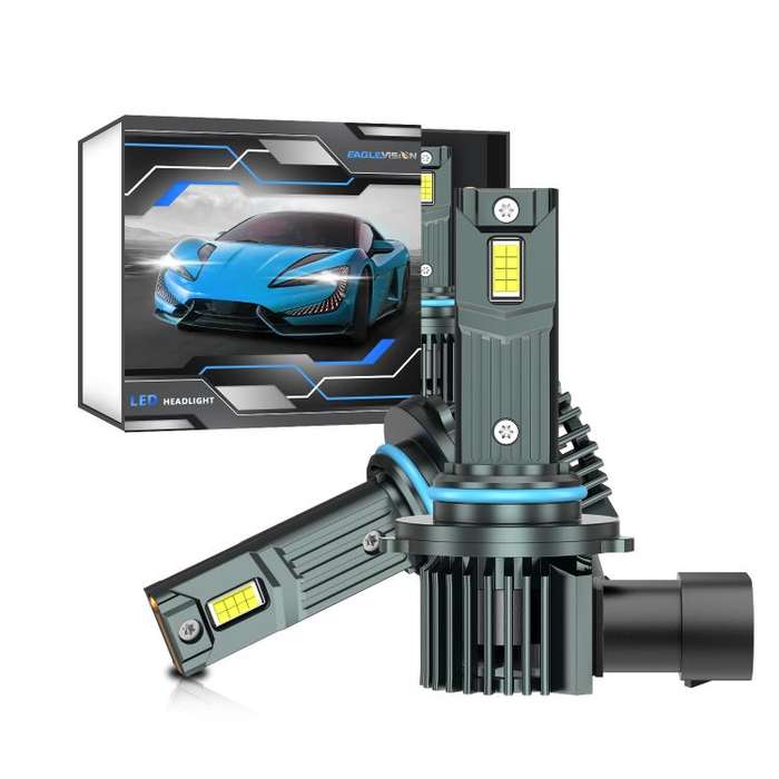 9006 1 Pair 32W 3200LM 6500K Car LED Headlight Bulb with Fan(Gun Metal)
