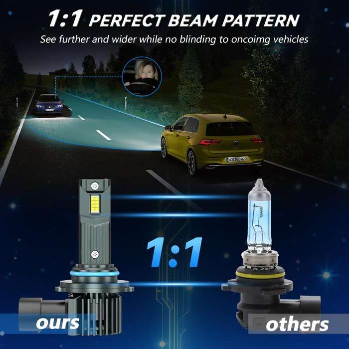 9006 1 Pair 32W 3200LM 6500K Car LED Headlight Bulb with Fan(Gun Metal)