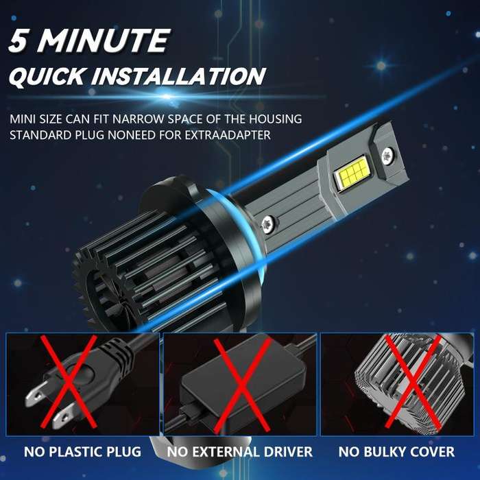 9006 1 Pair 32W 3200LM 6500K Car LED Headlight Bulb with Fan(Gun Metal)