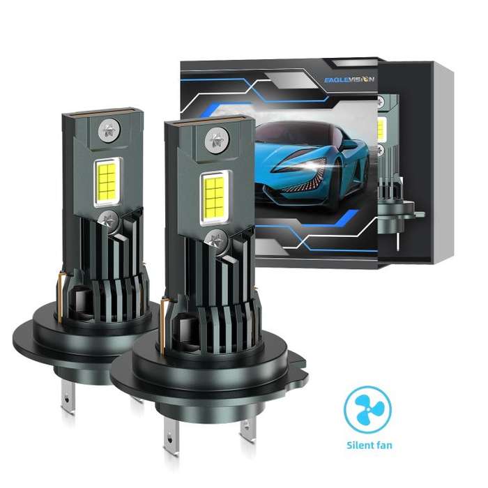 H7 1 Pair 32W 3200LM 6500K Car LED Headlight Bulb with Fan(Gun Metal)