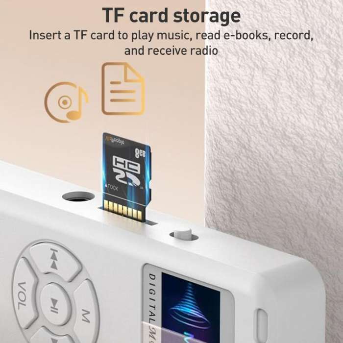 T09 Multifunctional Digital Screen MP3 / MP4 Bluetooth Music Player, Without Memory Card(White)