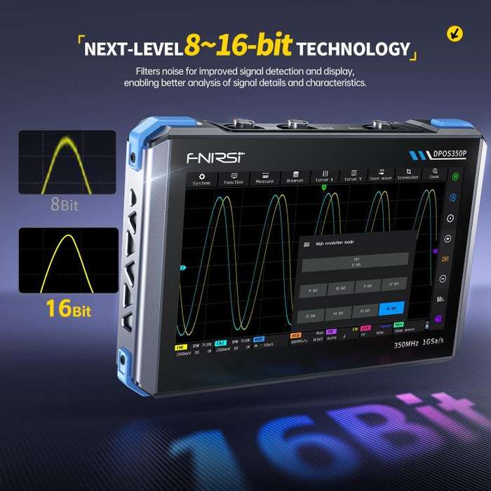 FNIRSI DPOS350P 4 in 1 7 inch IPS HD Touch Screen 350M Tablet Oscilloscope(EU Plug)