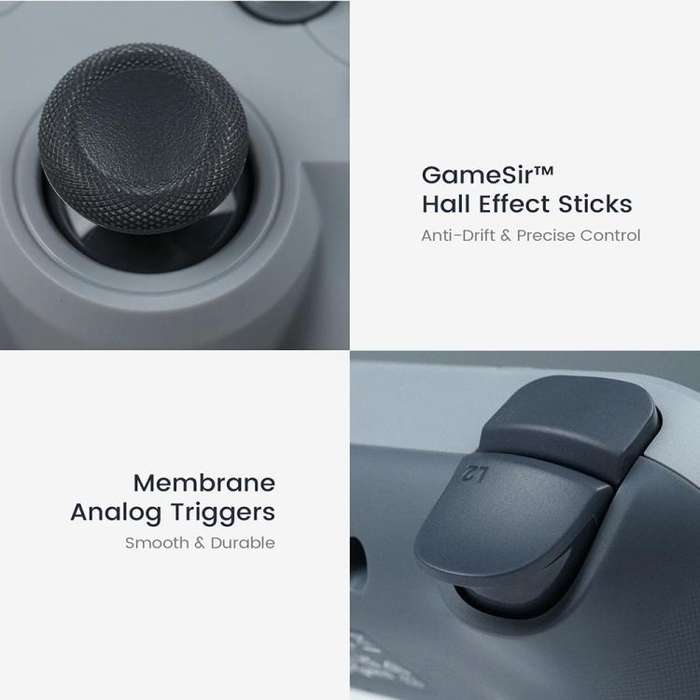 GameSir Tegenaria Lite Wired Symmetric Game Controller for PC / Steam / Switch / iOS / Android(Grey)