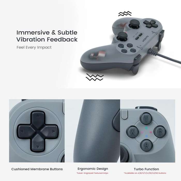 GameSir Tegenaria Lite Wired Symmetric Game Controller for PC / Steam / Switch / iOS / Android(Wh...