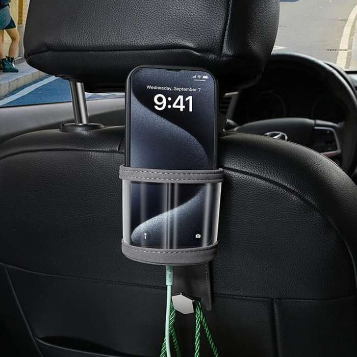 Car Water Cup Holder Seat Back Single Hanger Hook(Black)