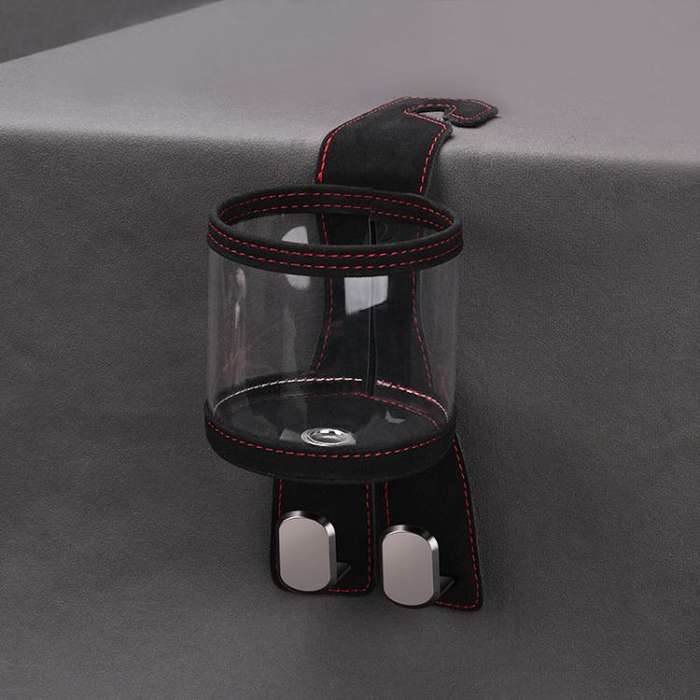Car Water Cup Holder Seat Back Dual Hanger Hook(Black)