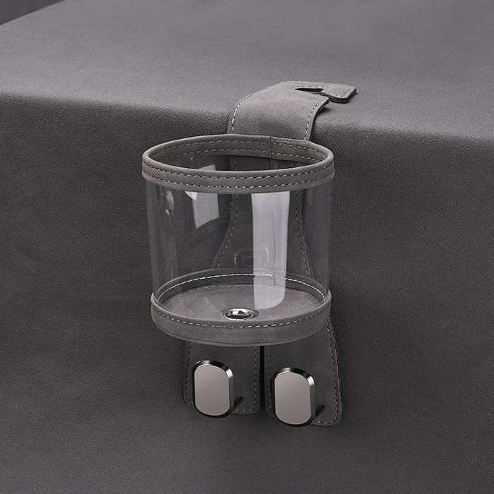 Car Water Cup Holder Seat Back Dual Hanger Hook(Grey)