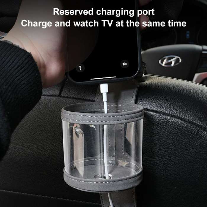 Car Water Cup Holder Seat Back Dual Hanger Hook(Grey)
