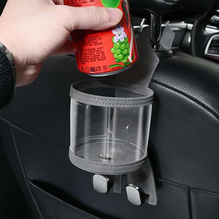 Car Water Cup Holder Seat Back Dual Hanger Hook(Grey)