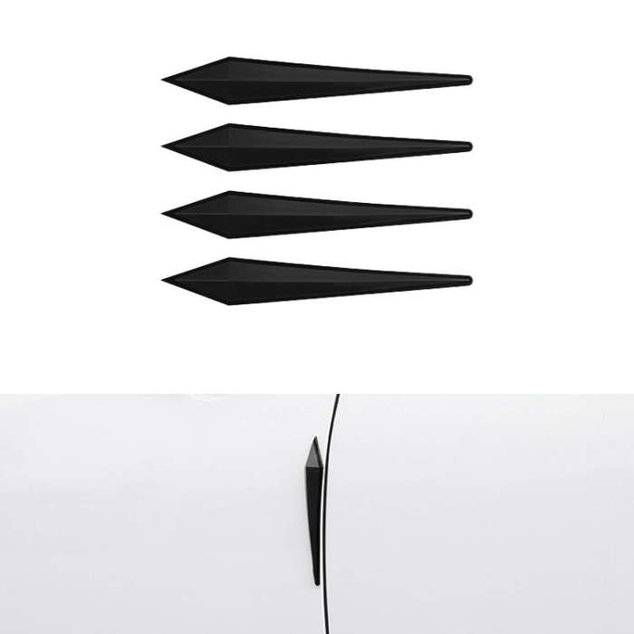4pcs / Set Car Door Anti-collision PVC Strip, Size: 15x2.5cm(Black)