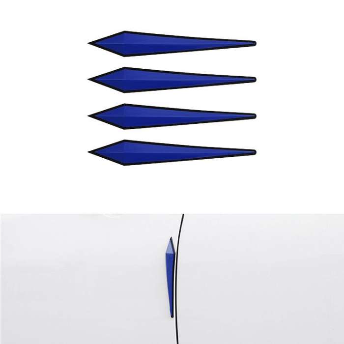 4pcs / Set Car Door Anti-collision PVC Strip, Size: 15x2.5cm(Blue)