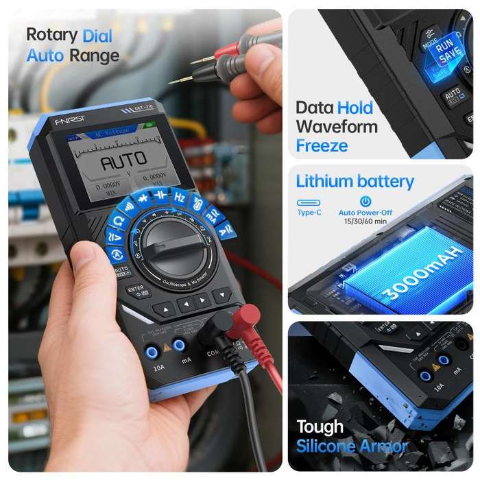 FNIRSI DST210 3 in 1 Digital Multimeter Oscilloscope(Black Blue)