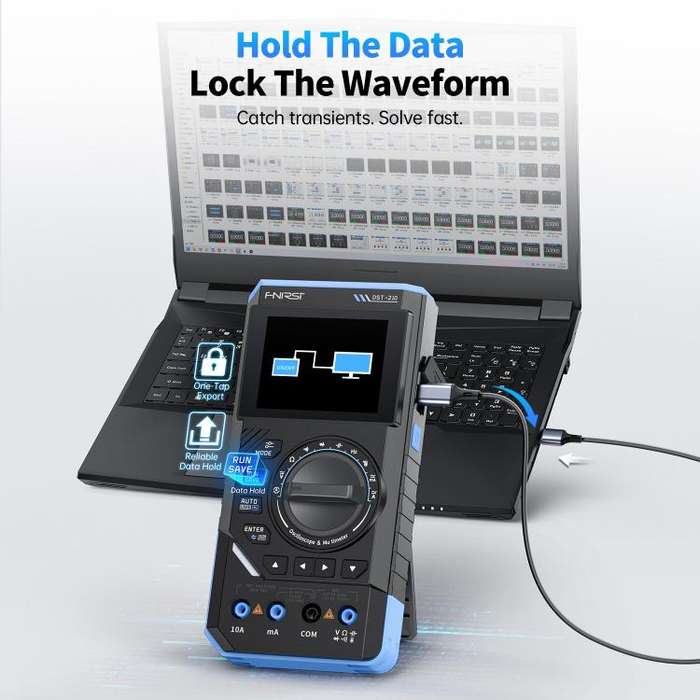 FNIRSI DST210 3 in 1 Digital Multimeter Oscilloscope(Black Blue)