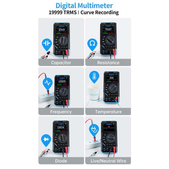 FNIRSI DST210 3 in 1 Digital Multimeter Oscilloscope(Black Blue)