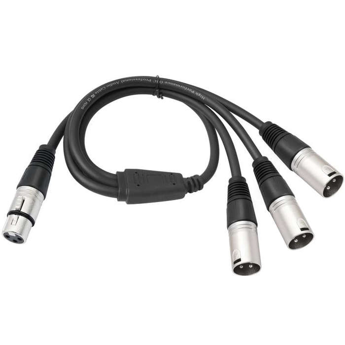 XLR Female to 3 XLR Male 3-Way Splitter Audio Cable, Length: 60cm