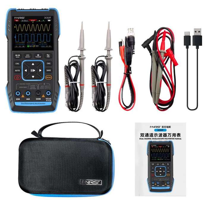 FNIRSI 2C53T Dual Channel 50M Digital Multimeter, Style:High-end Version
