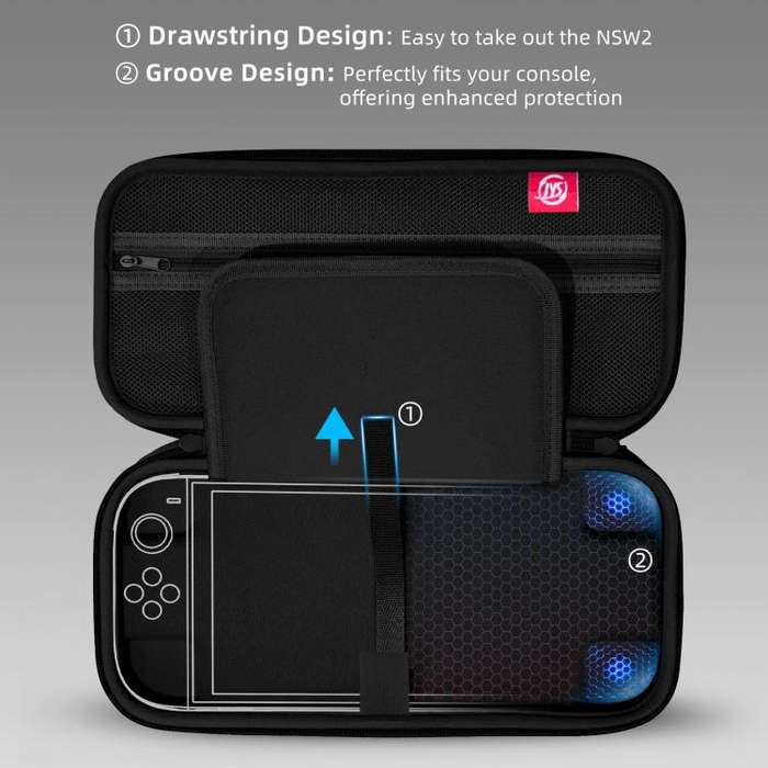 For Nintendo Switch 2 EVA Portable Shockproof Waterproof Portable Game Console Storage Bag(Black)