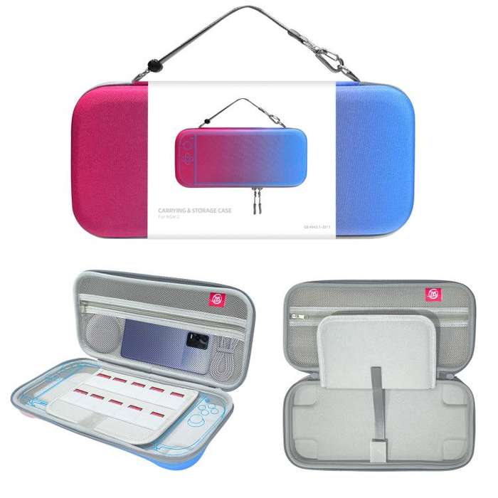 For Nintendo Switch 2 EVA Portable Shockproof Waterproof Portable Game Console Storage Bag(Red Blue)