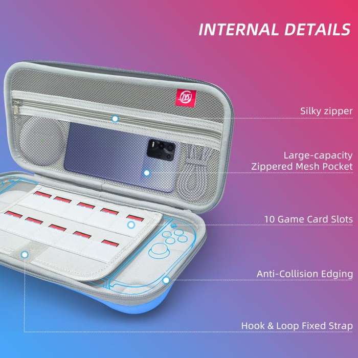 For Nintendo Switch 2 EVA Portable Shockproof Waterproof Portable Game Console Storage Bag(Red Blue)
