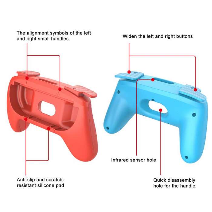 For Nintendo Switch 2 2pcs Game Handle Sports Grip(Red Blue)