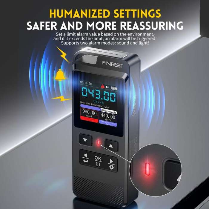FNIRSI GC-02 Personal Radiation Detector with Alarm