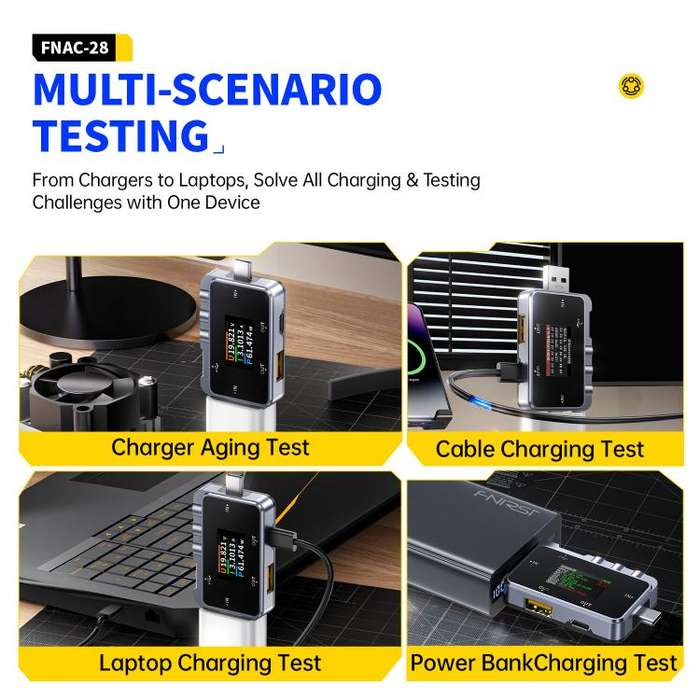 Fnirsi FNAC-28 Multi-function Type-C & USB Professional Grade Ripple Monitoring Tester