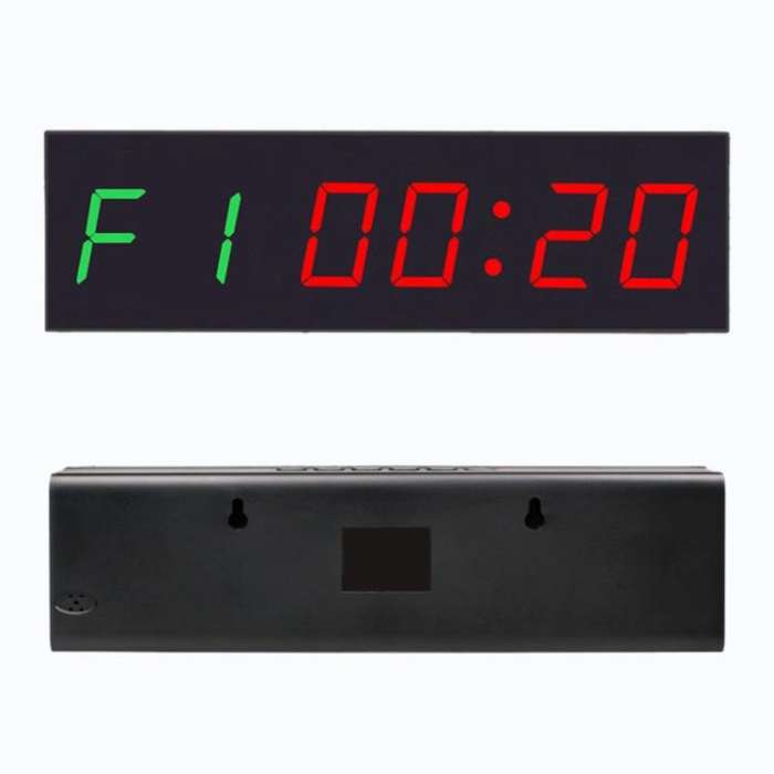 KYX--0018 Plastic Shell 1.8 inch 6-digit LED Sports Fitness Multi-function Timer, Plug:EU Plug(Bl...