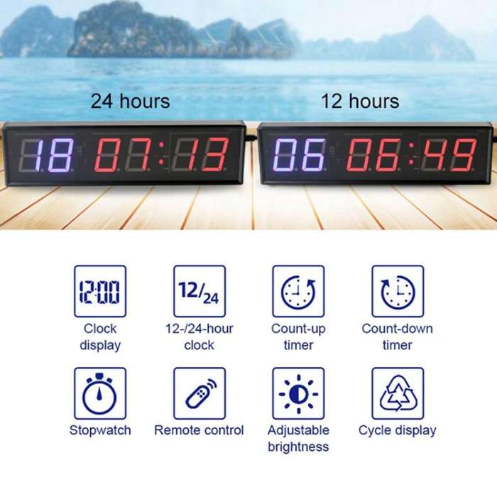 KYX--0018 Aluminum Alloy Shell 1.8 inch 6-digit LED Sports Fitness Multi-function Timer, Plug:AU ...