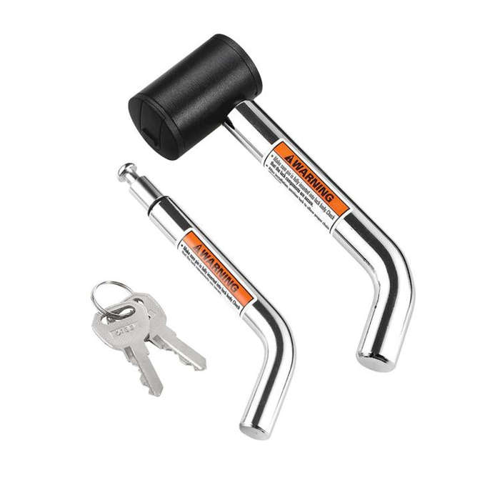 5/8 inch and 1/2 inch Car American Towing Hitch Metal Lock(Silver Black)