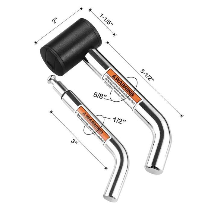5/8 inch and 1/2 inch Car American Towing Hitch Metal Lock(Silver Black)