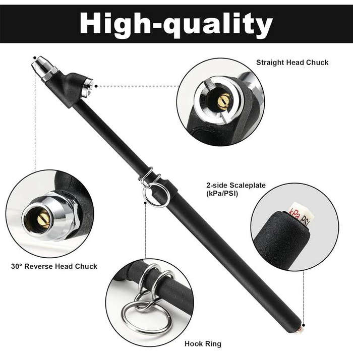 Car Portable Tire Monitoring Gauge Tire Pressure Tool(Black)