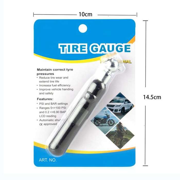 Car LCD display Portable Tire Monitoring Gauge Tire Pressure Tool(Black)