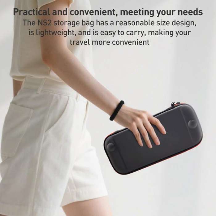 For Nintendo Switch 2 iPlay HBS-2835 Simple Thin Handle Storage Bag with Lanyard(Black)