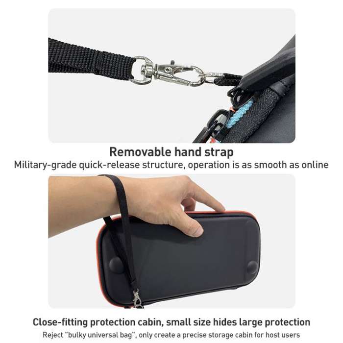 For Nintendo Switch 2 iPlay HBS-2835 Simple Thin Handle Storage Bag with Lanyard(Black)