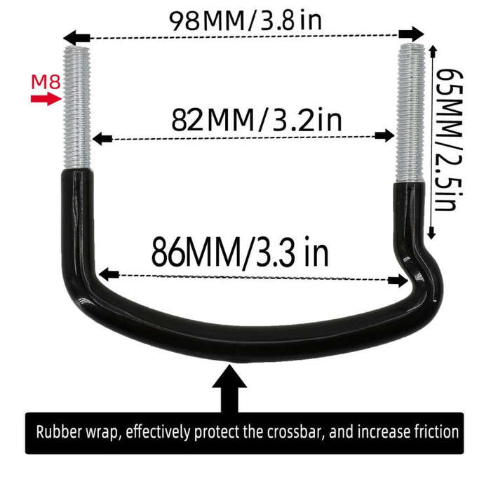 Car Roof Luggage Box Fixing Installation Accessories Roof U-bolt U-hook Clamp Kit(Black)