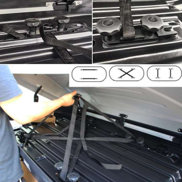 Car Roof Luggage Box Fixing Installation Accessories Roof U-bolt U-hook Clamp Kit(Black)
