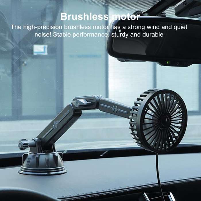 Multifunctional Car Suction Cup Fan 360 Degree Rotation Adjustable Single Head Fan, Specification...