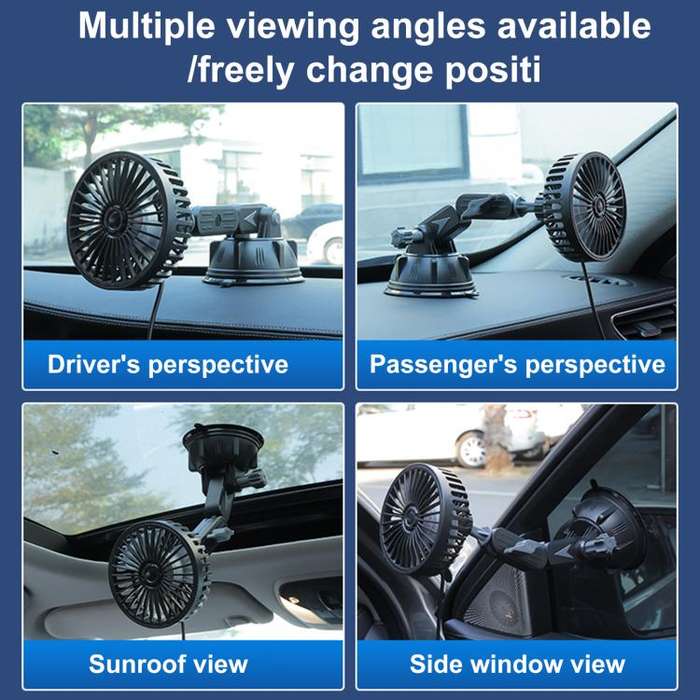 Multifunctional Car Suction Cup Fan 360 Degree Rotation Adjustable Single Head Fan, Specification...