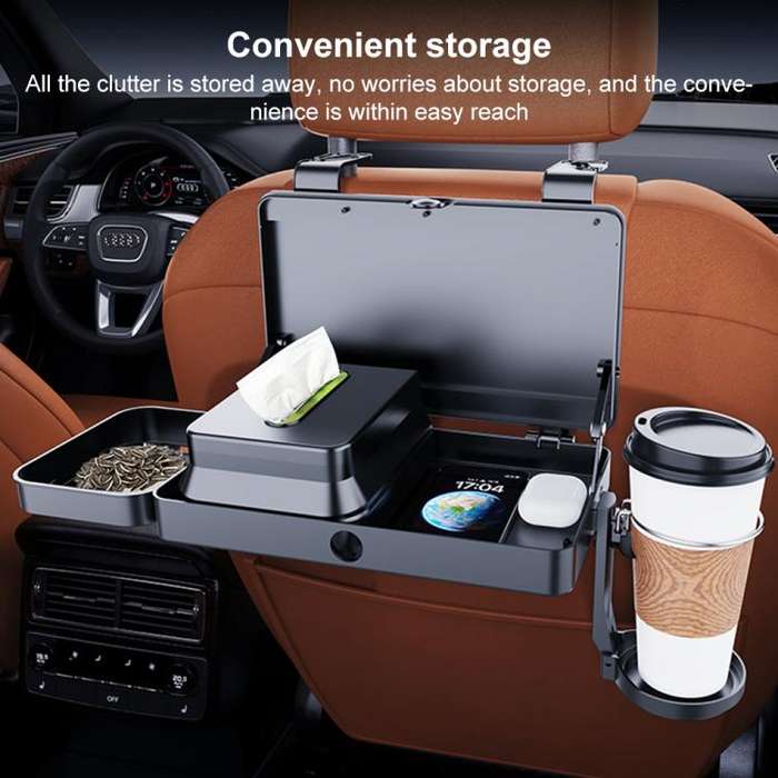 K255 Car Seat Back Storage Rack Multifunctional Tissue Box Water Cup Holder Car Rear Seat Tray De...