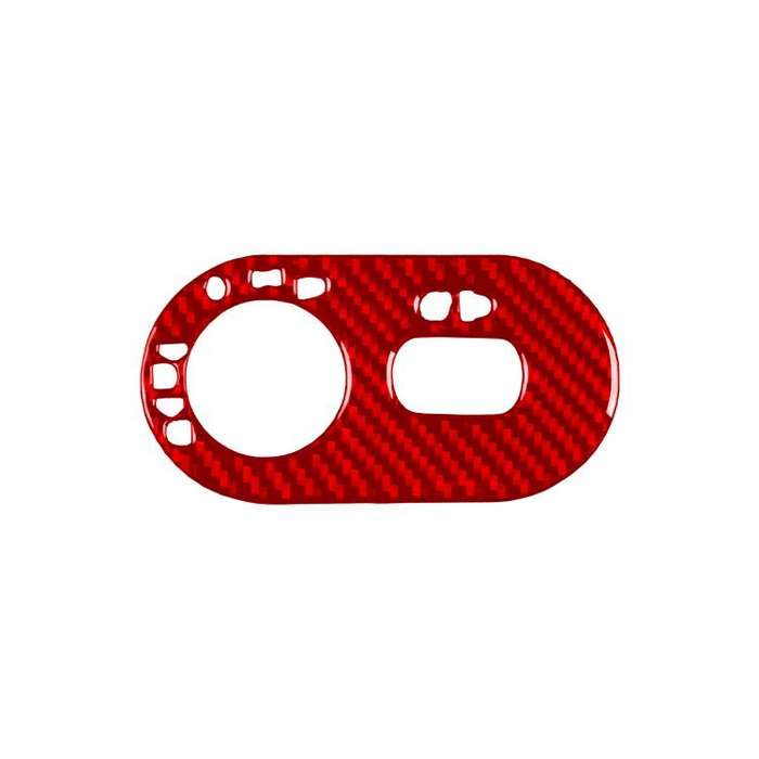 Carbon Fiber Car Headlight Switch Decorative Sticker for SEAT Ibiza 2003-2008, Left Driver(Red)