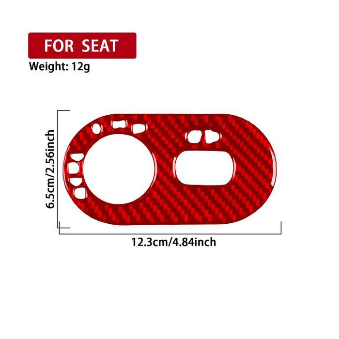 Carbon Fiber Car Headlight Switch Decorative Sticker for SEAT Ibiza 2003-2008, Left Driver(Red)