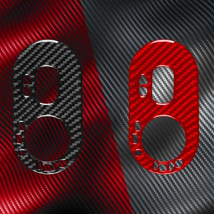 Carbon Fiber Car Headlight Switch Decorative Sticker for SEAT Ibiza 2003-2008, Left Driver(Red)