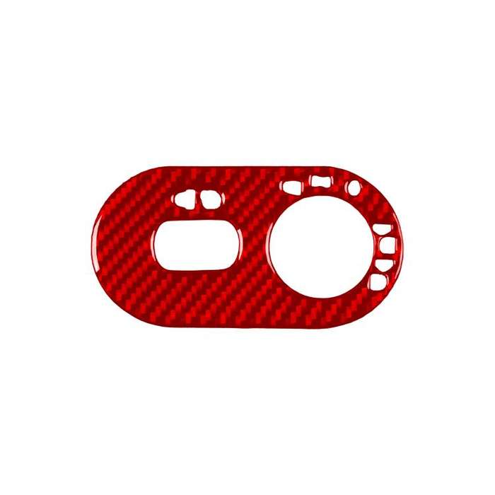 Carbon Fiber Car Headlight Switch Decorative Sticker for SEAT Ibiza 2003-2008, Right Driver(Red)